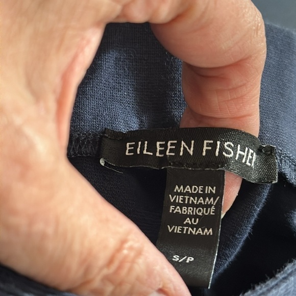 Eileen Fisher Stretch Ponte Ankle Pant Women's S Blue Zip Closure Straight Leg - Picture 8 of 11